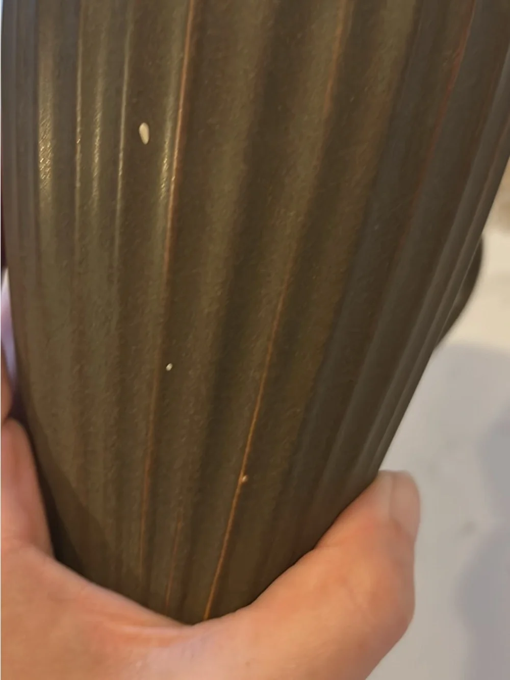 Jonathan Adler Brown Ribbed Ceramic Coffee Mug